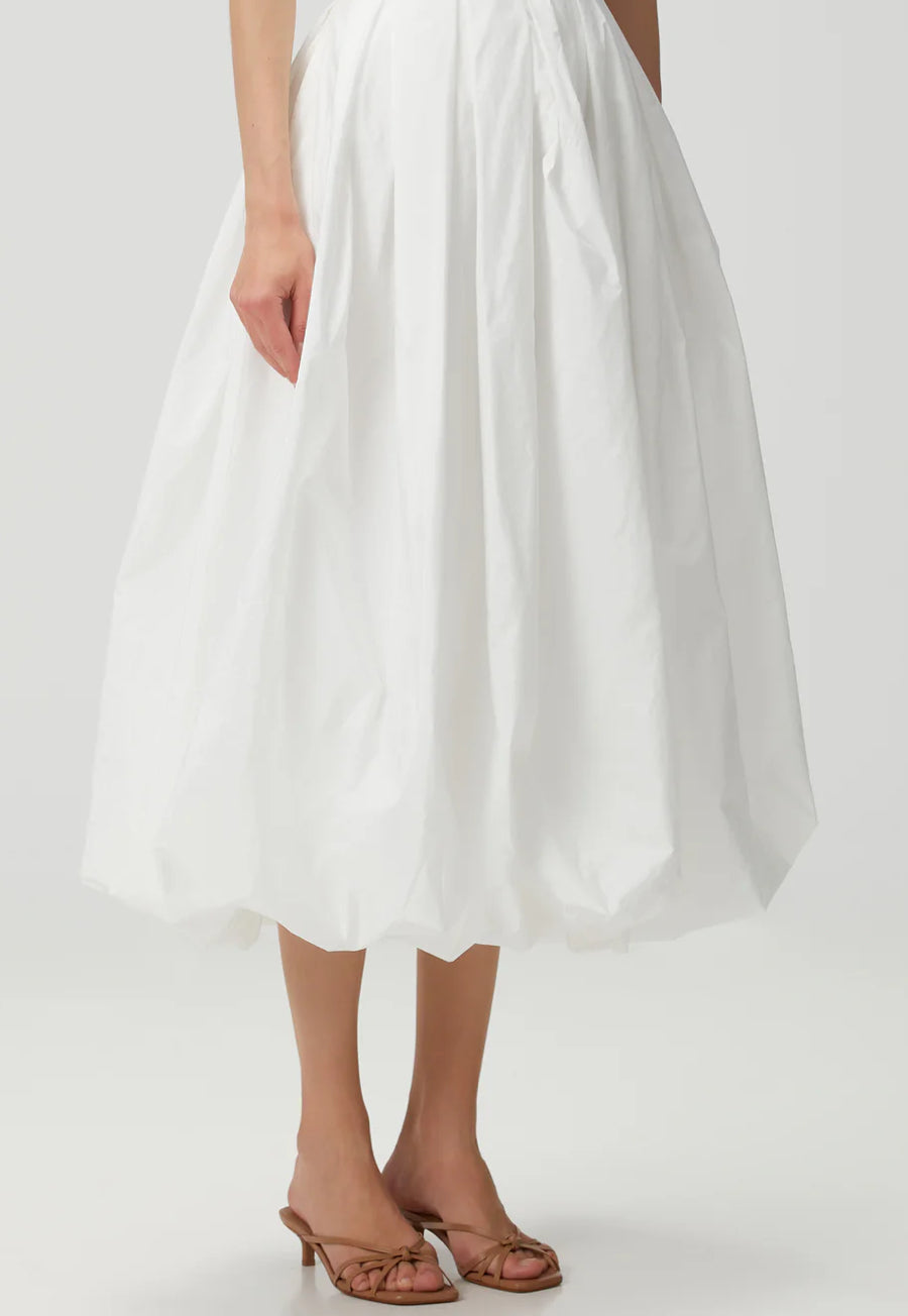 Lovelo White Taffeta Bubble Hem Mini Skirt (Medium)