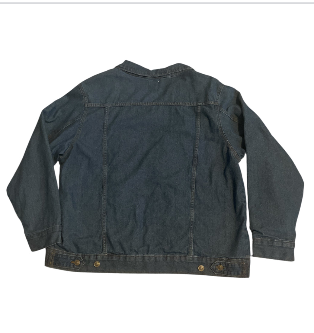 Like Love Denim Jean Fleeced Lined Jacket (2x)