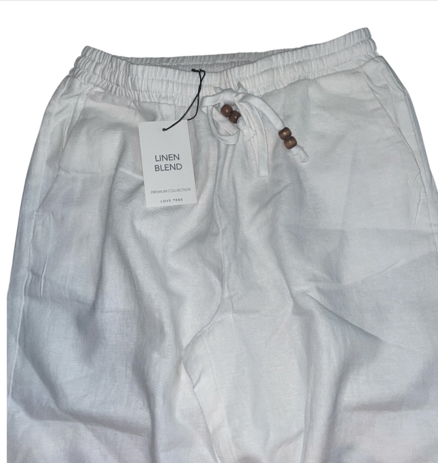 Love Tree White Linen Pants (Large)