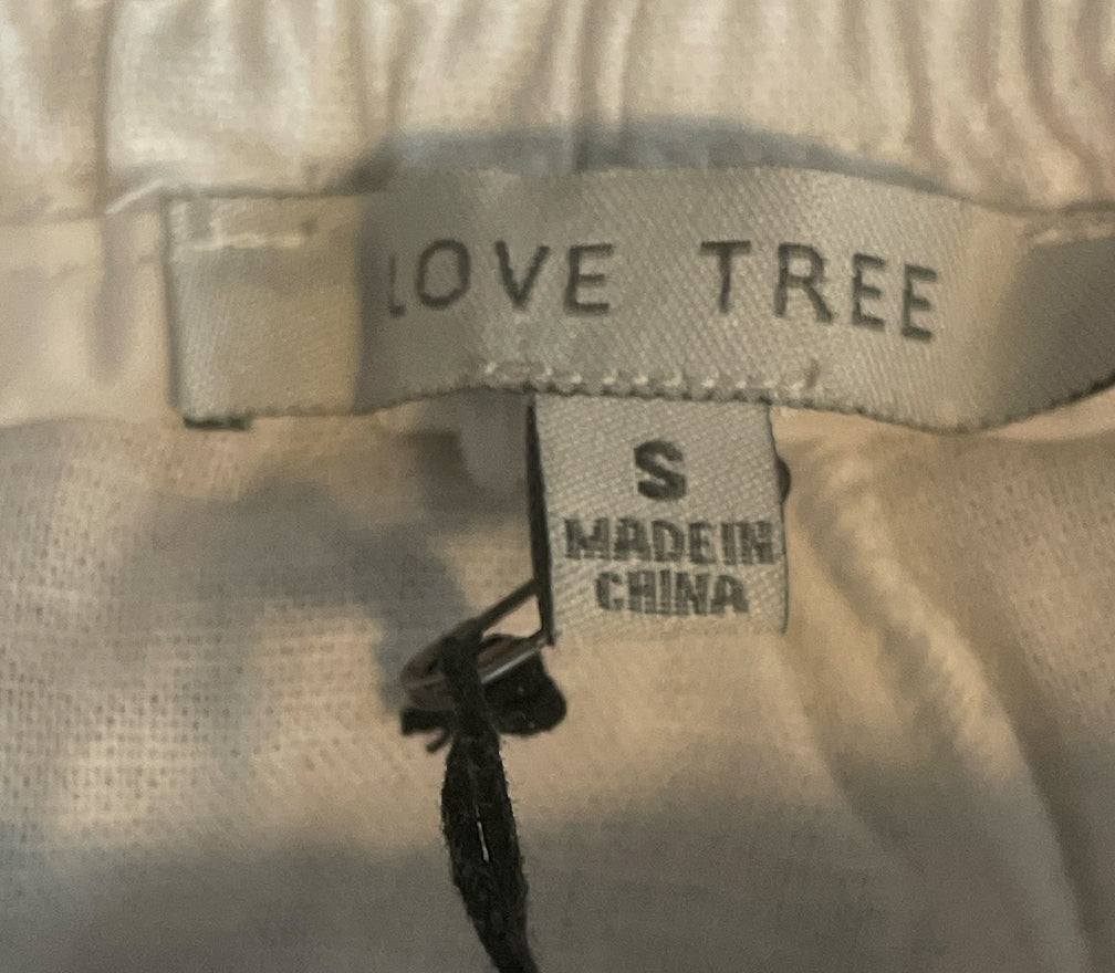Love Tree White Linen Pants (Small)
