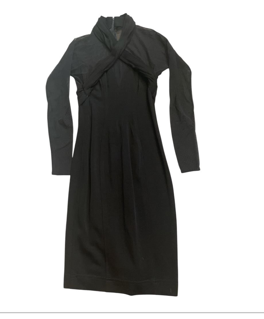 Tadashi Black Sheer Bodycon Mini Dress (X-Small)