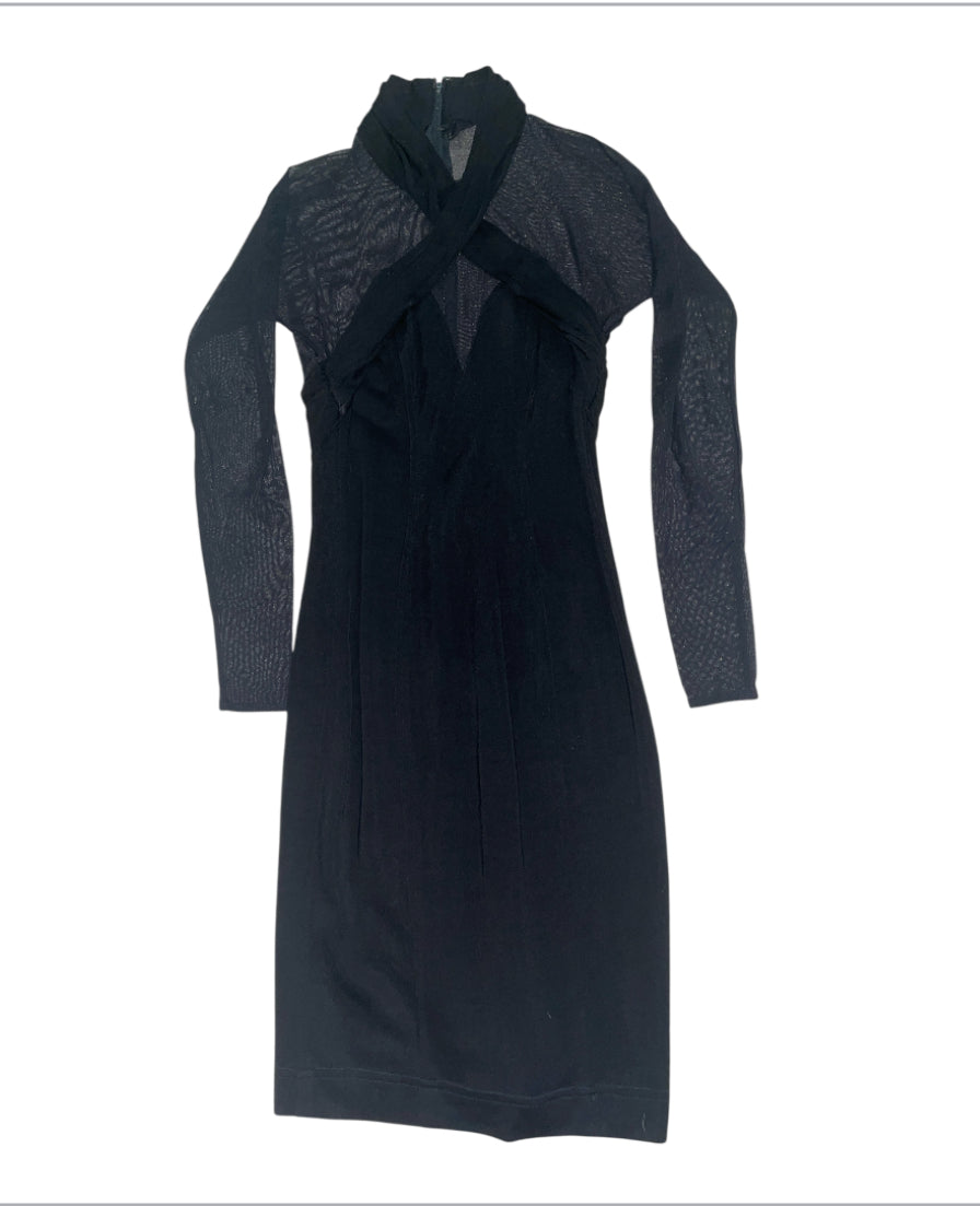 Tadashi Black Sheer Bodycon Mini Dress (X-Small)