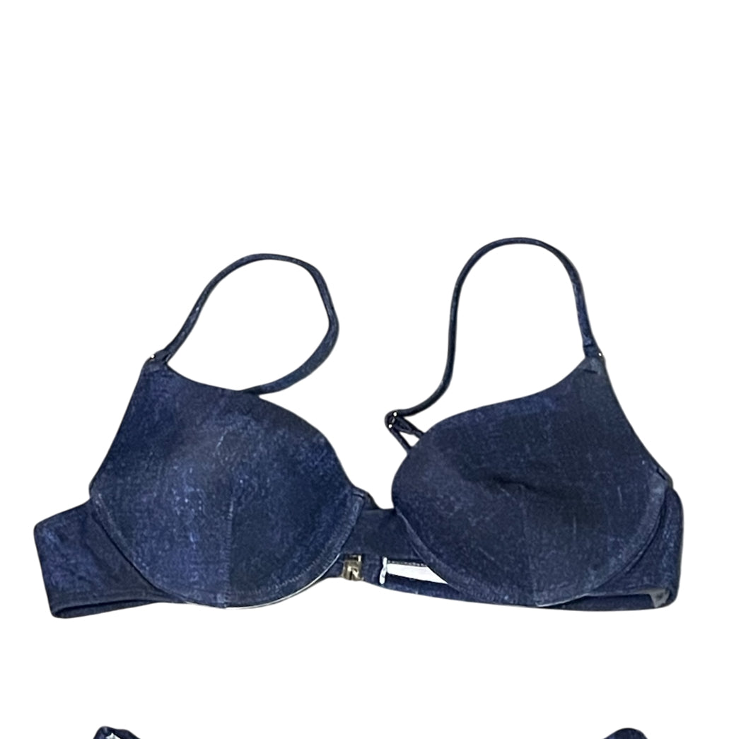 AndTheWhy Denim Print 2-Piece Bikini Swimsuit (Large)