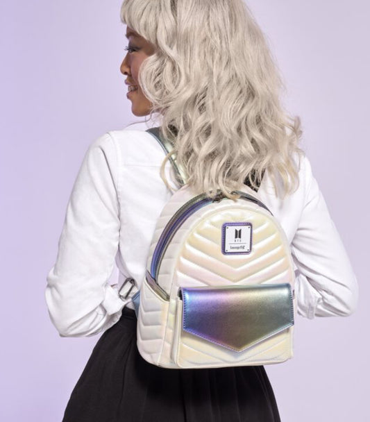 Loungefly Funko Pop! BTS Iridescent Quilted Mini Backpack