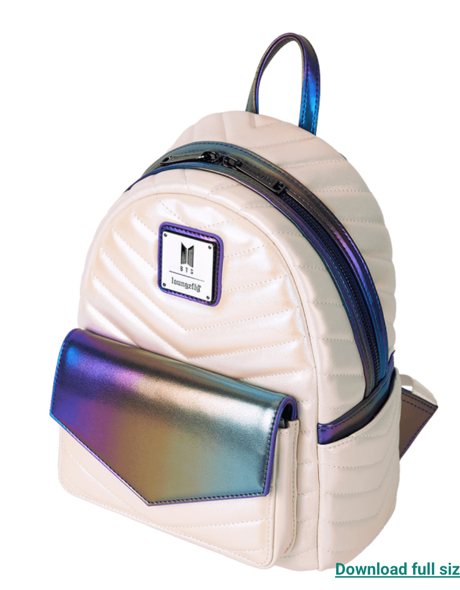 Loungefly Funko Pop! BTS Iridescent Quilted Mini Backpack