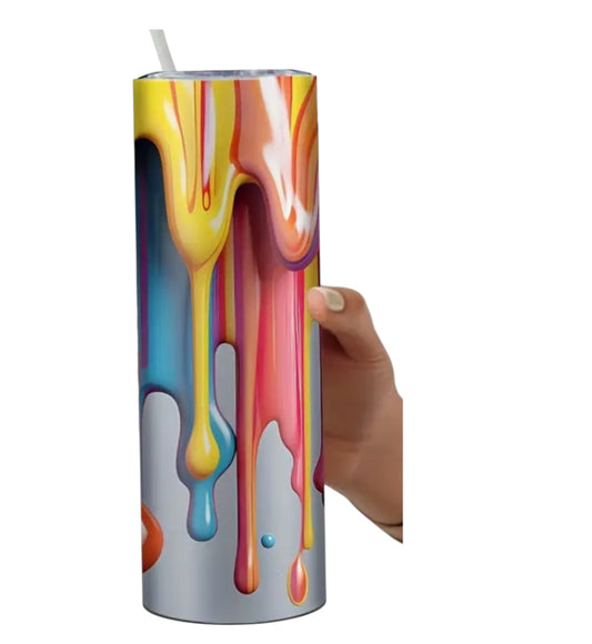 Paint Dripping Stainless Steel Tumbler