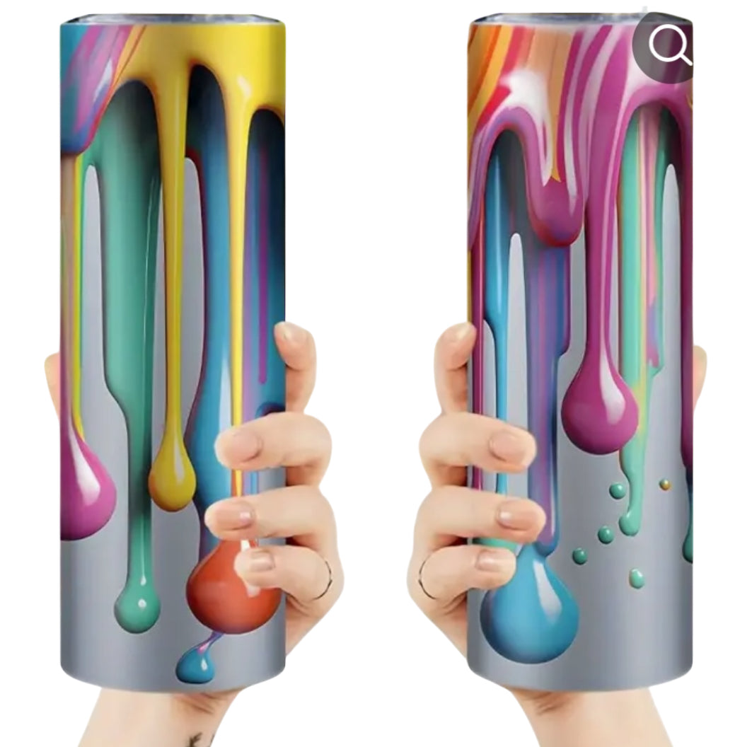 Paint Dripping Stainless Steel Tumbler