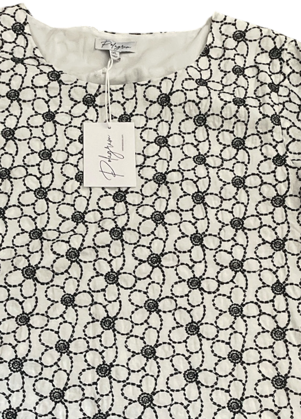 Polagram Myra Black Floral Embroidered Shirt (1x)