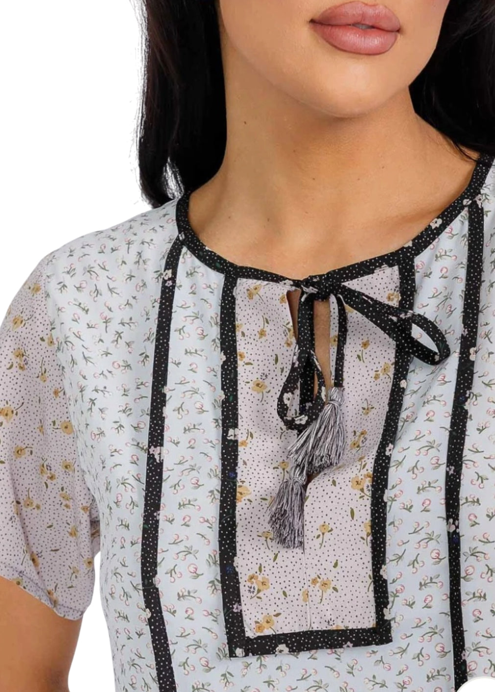 Neon Blush Colorblock Floral Tunic Mini Dress (Medium)
