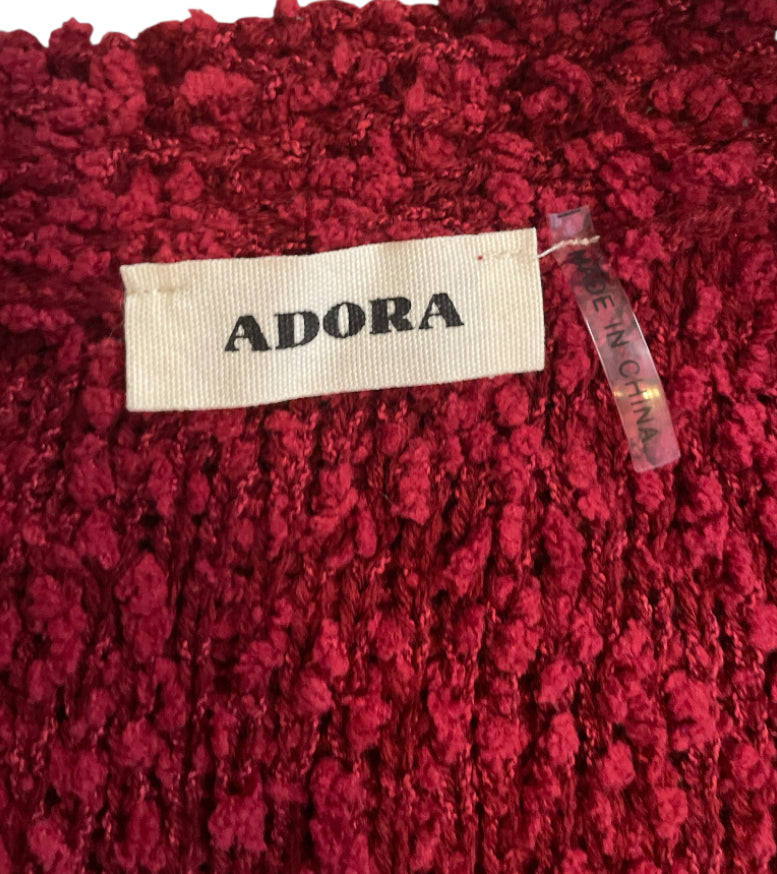 Adora Burgundy Weave Open Front Cardigan (1x/2x)