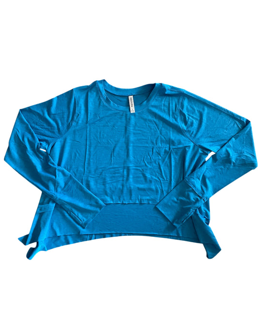 Zenana Electric Blue Lightweight Oversized Sharkbite Hem Top (Small)