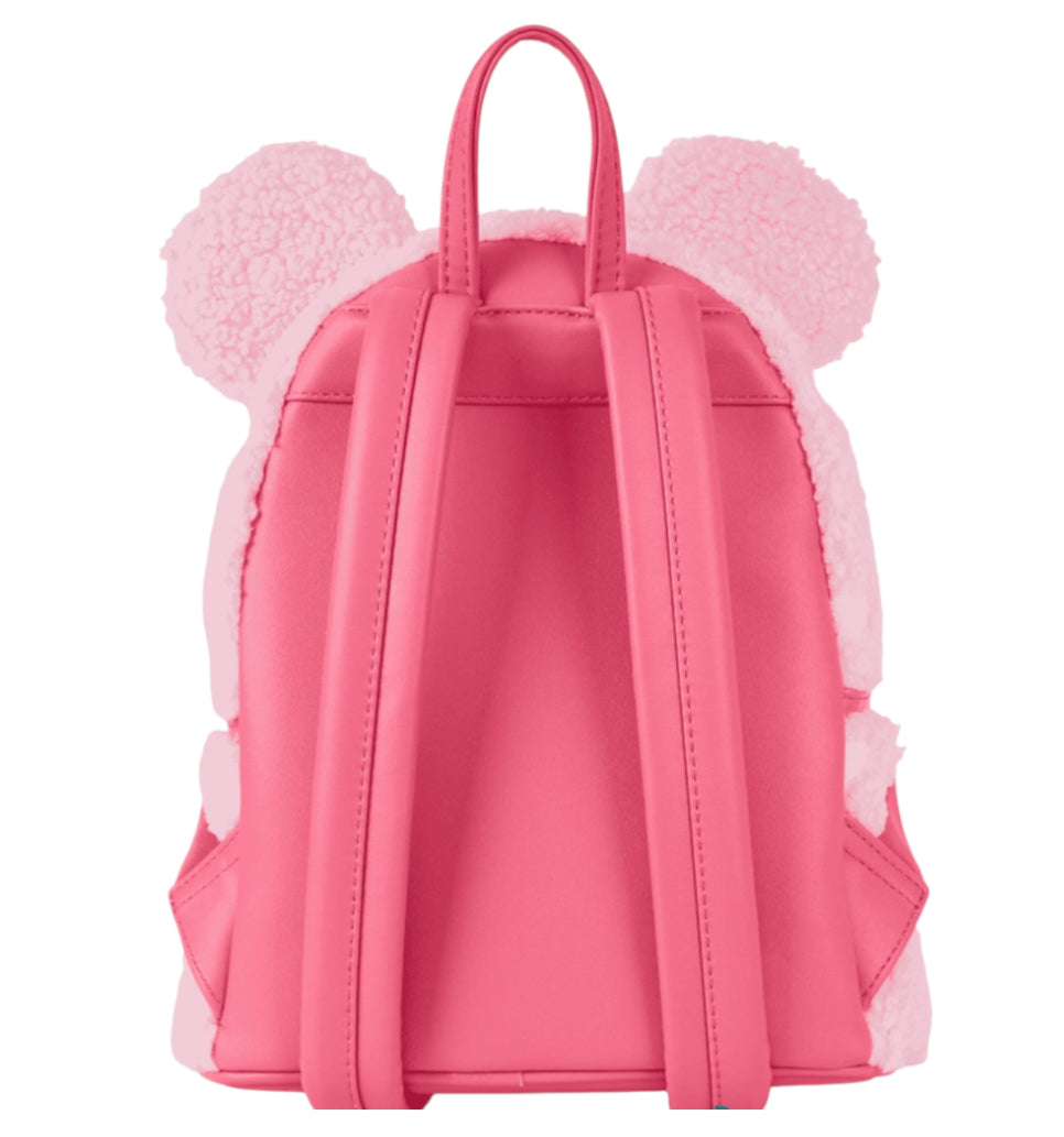 Loungefly Minnie Mouse Exclusive Hearts Strawberry Scented Sherpa Mini Backpack
