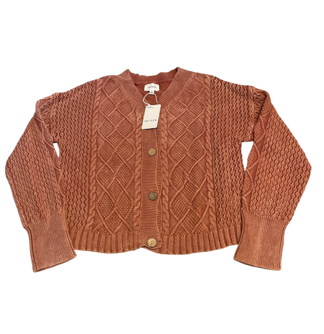 Heyson Sunburst Cable-knit Cardigan (1XL)