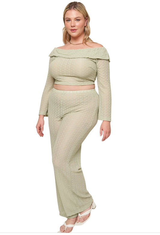 What Lo Wants Elaine Sheer Pant in Sage (1x)