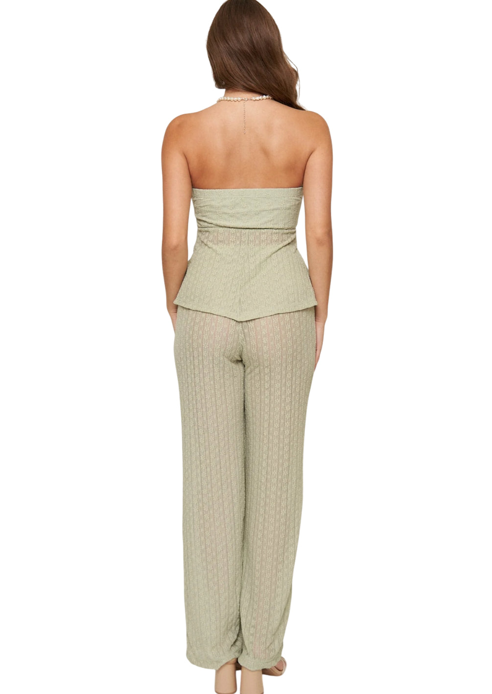 What Lo Wants Elaine Sheer Pant in Sage (1x)