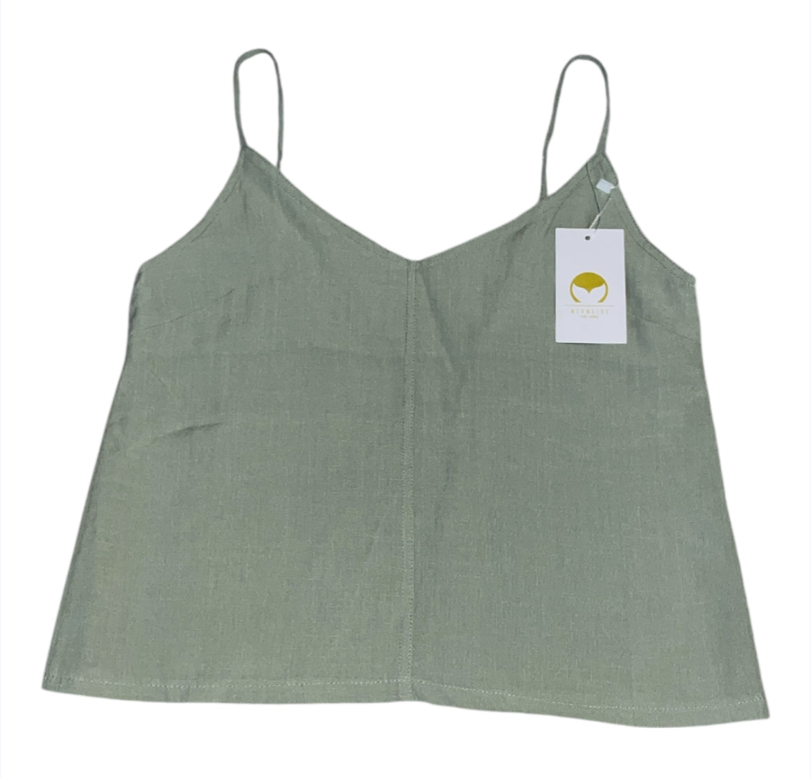 Mermaids The Label Ava Sage Green Linen Top (Medium)