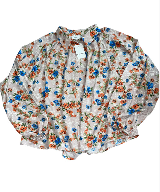 Heyson Floral Long-Sleeve Button-up blouse (1x)