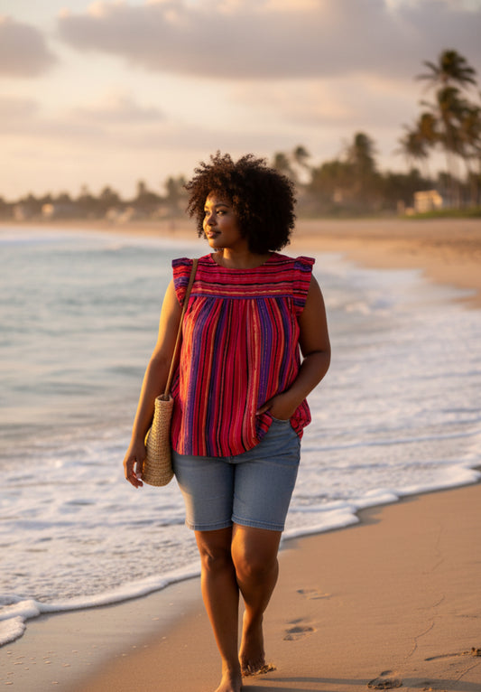 Savanna Jane Aztec Embroidered Blouse (2x)