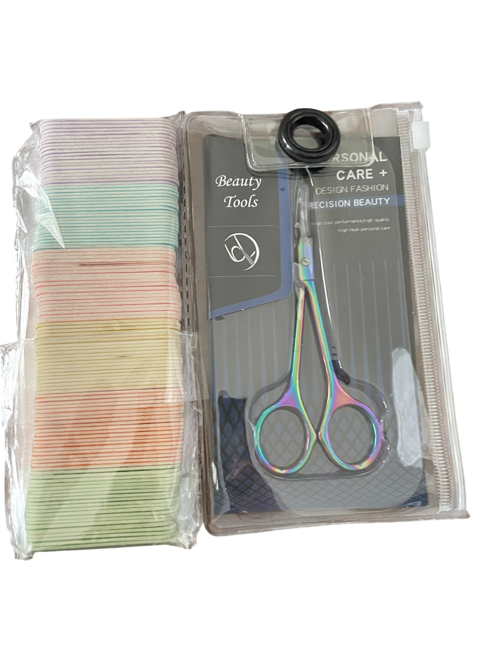 Disposable Wooden Nail Files &nbsp;+ CGBE Rainbow Manicure Scissors