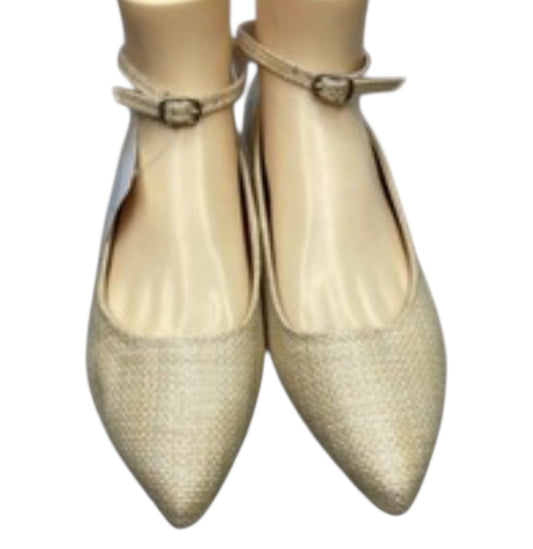 Liz Claiborne Natural Pointed Toe Buckle Ballet Flat (7.5)