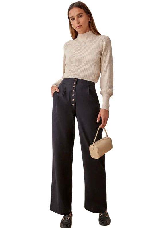 Reformation Roz High Rise Black Pant (12)