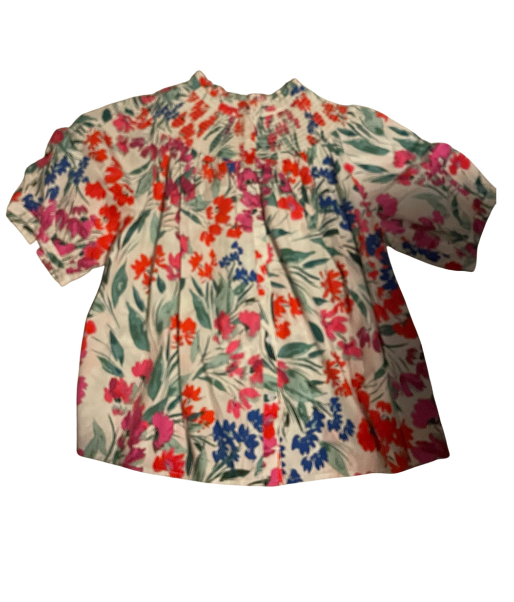Sugarlips Kivia Smocked Floral Print Top (2x)