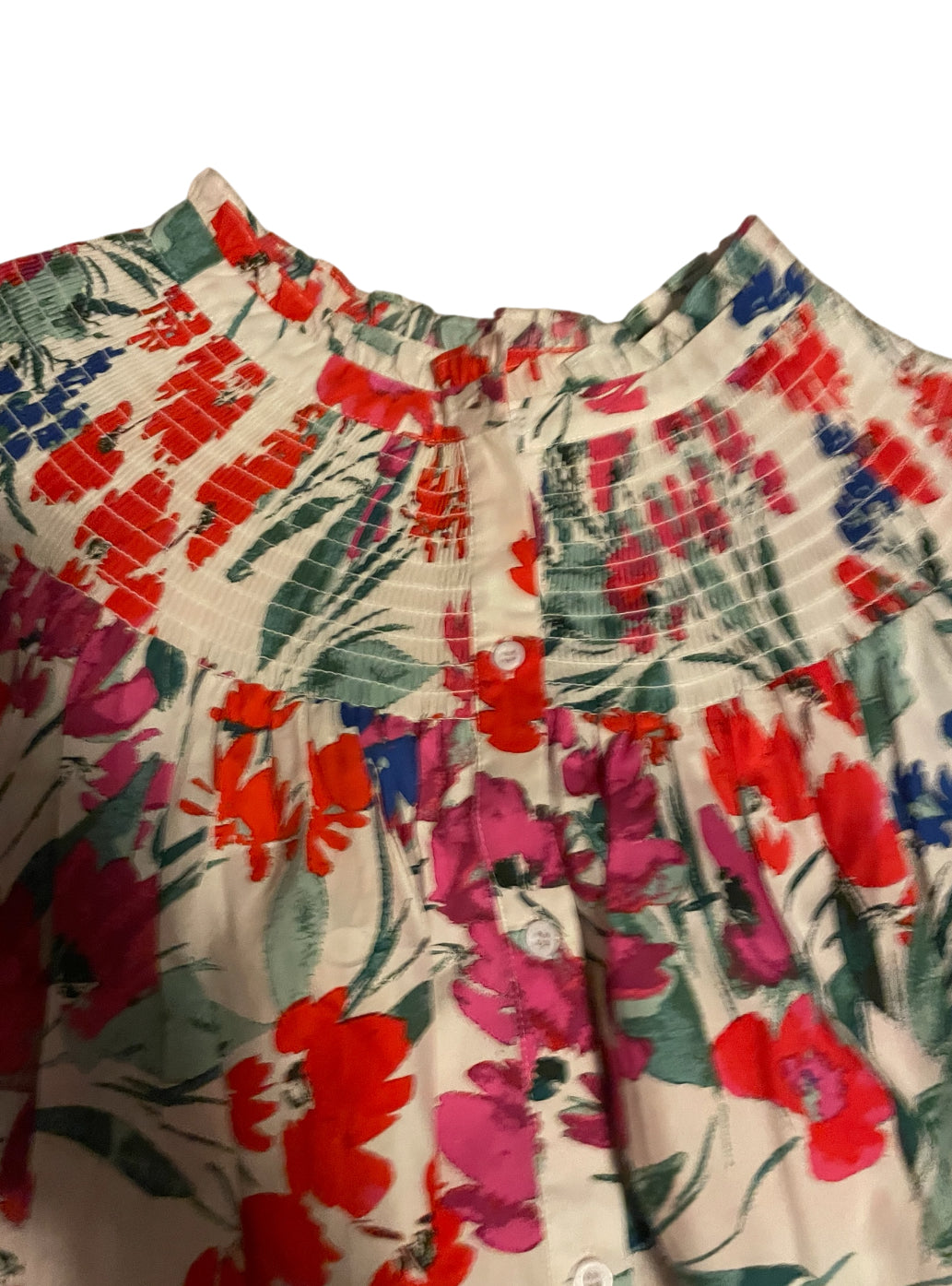 Sugarlips Kivia Smocked Floral Print Top (2x)