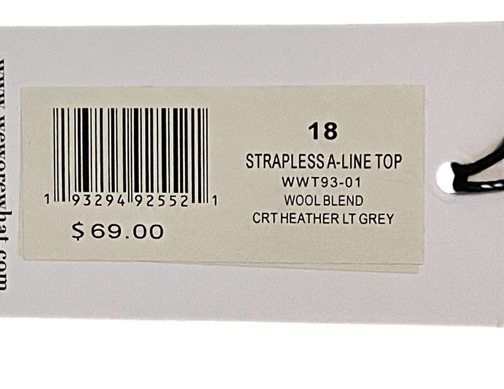 WeWoreWhat Heather Light Gray Wool Blend Strapless Top (18)