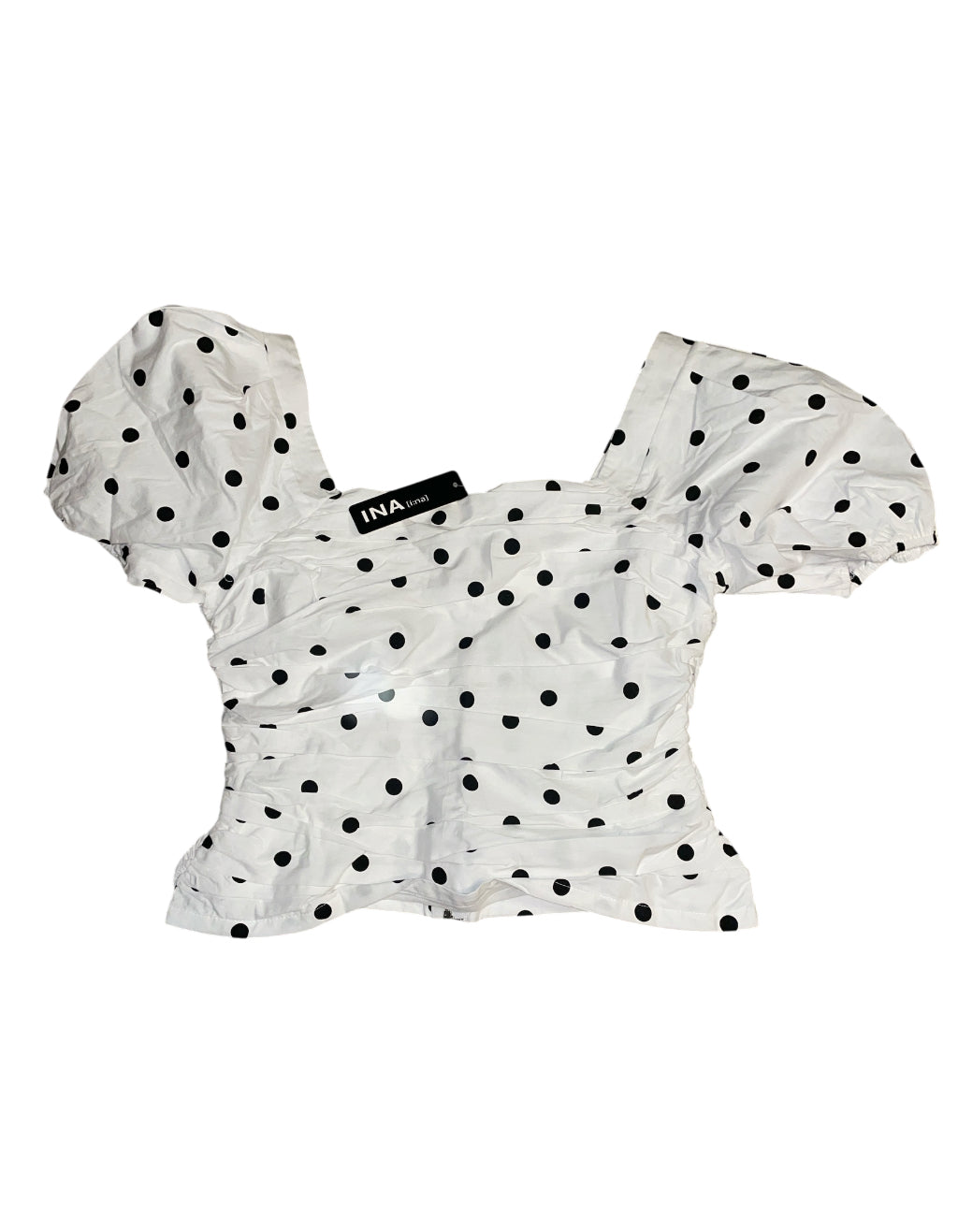 INA Black Polka-Dot Print Top (Large)