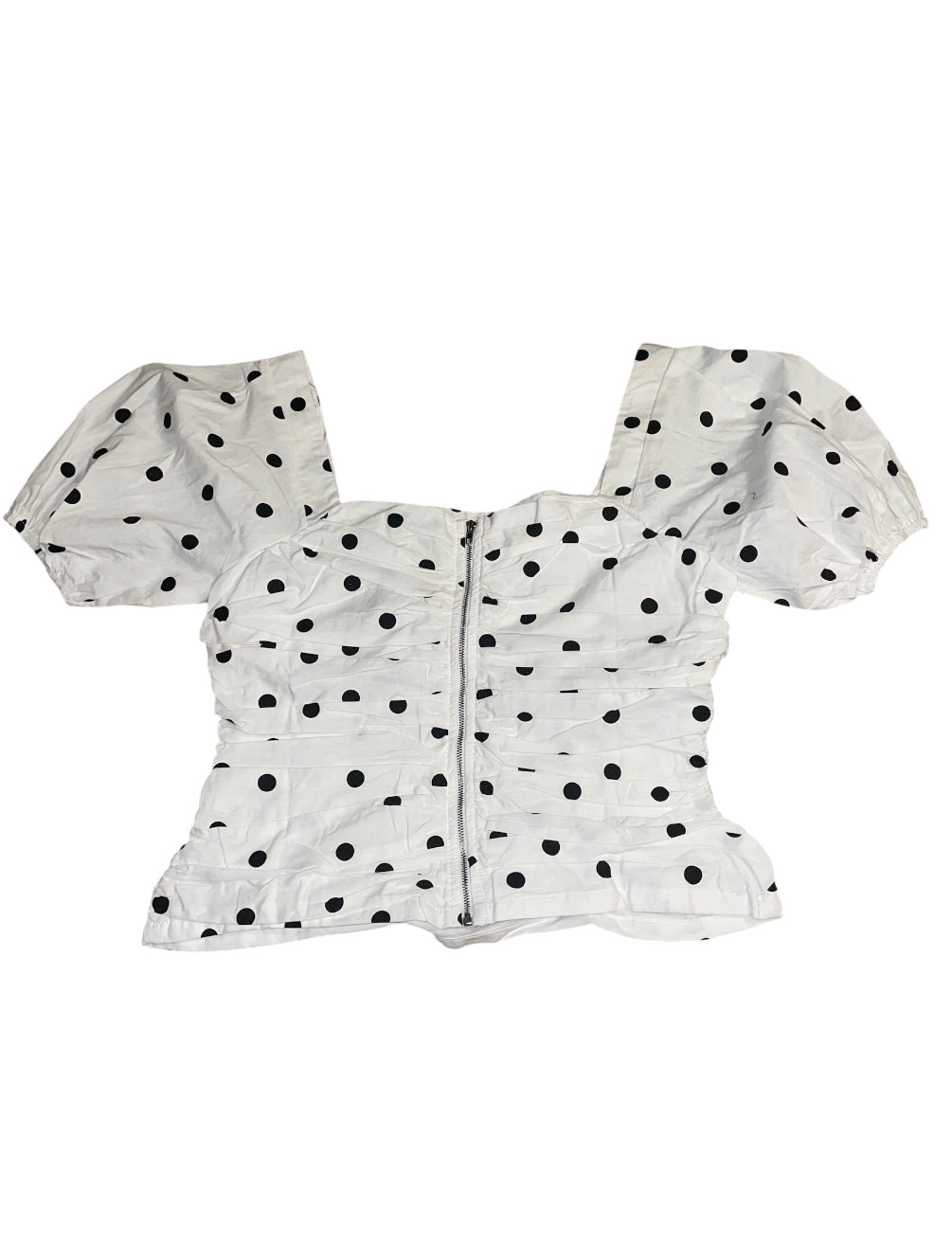 INA Black Polka-Dot Print Top (Large)