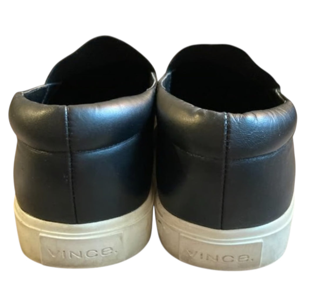 Vince Corbin Black Leather Slip On Sneakers (9)
