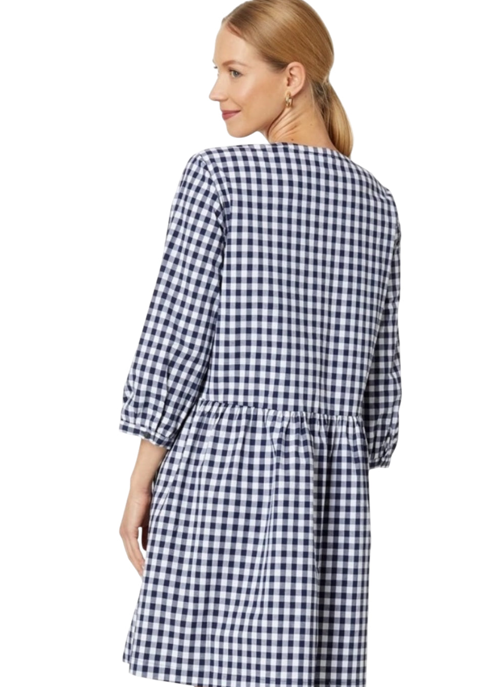 Draper James Navy Gingham Dress (X-Small)