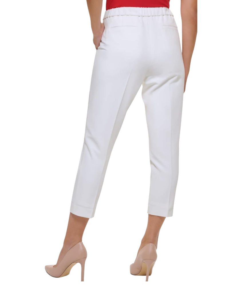 Tommy Hilfiger Cropped Sloane Ankle Pants Ivory (2)