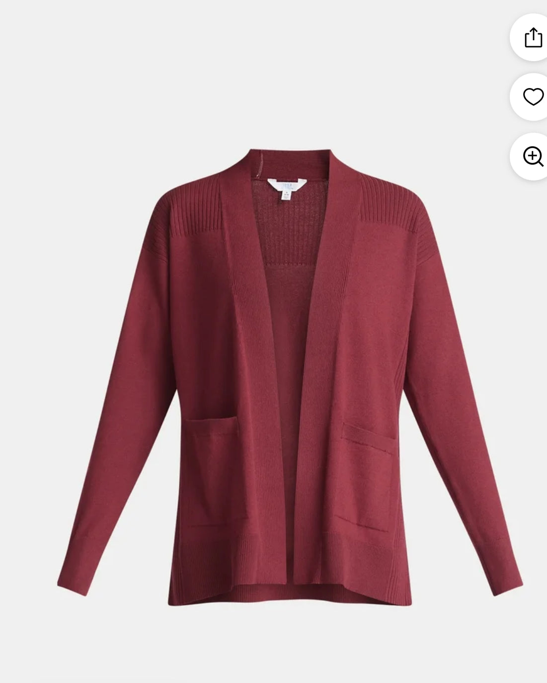 Time and Tru Open Front Burgundy Cardigan (X-Large)