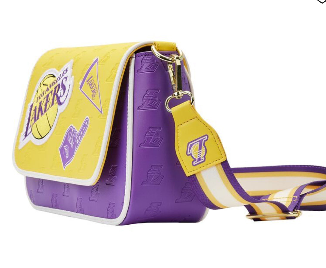 NBA Los Angeles Lakers Loungefly Patch Icons Crossbody Bag