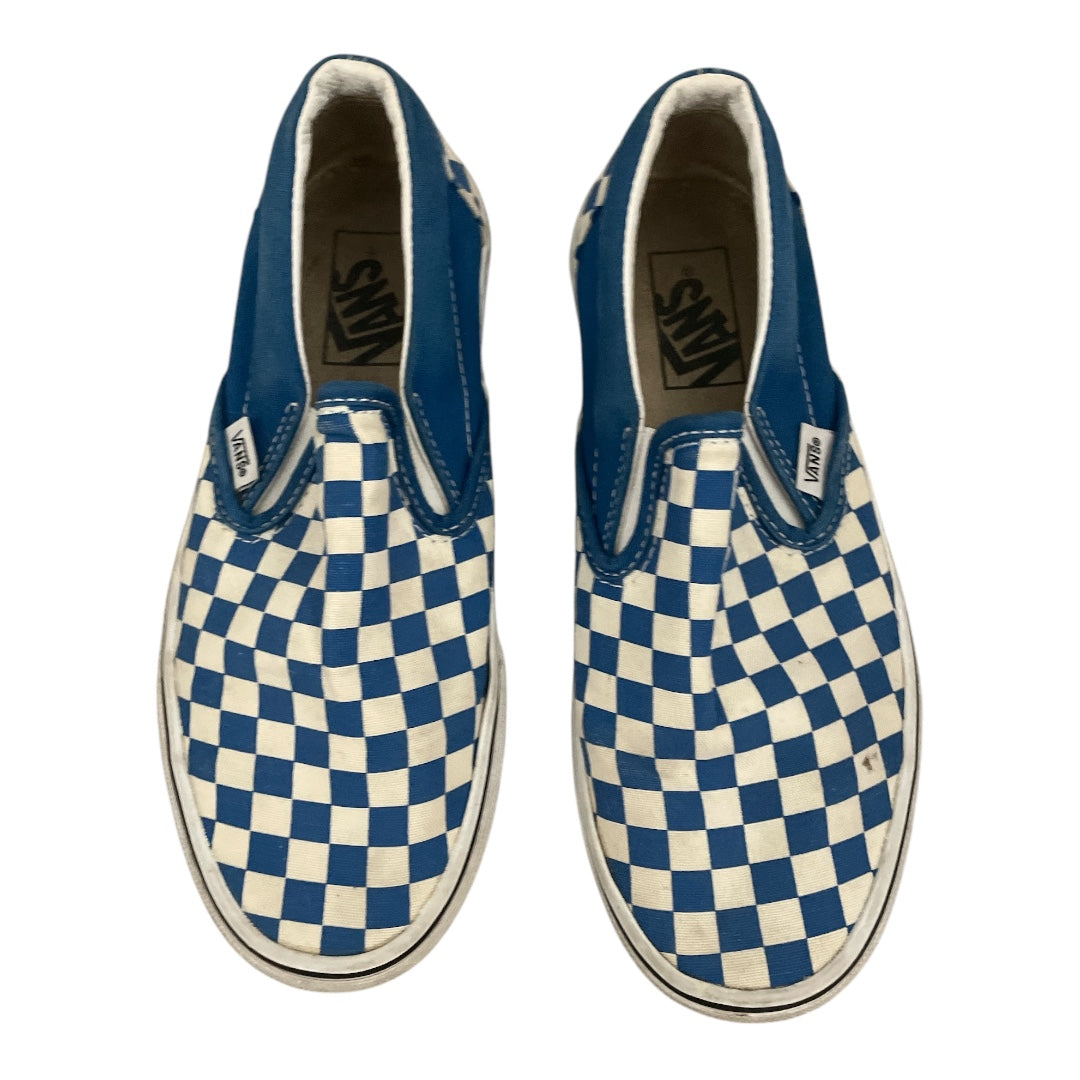 Vans Blue Checkered Slip-On Shoes (7.5)