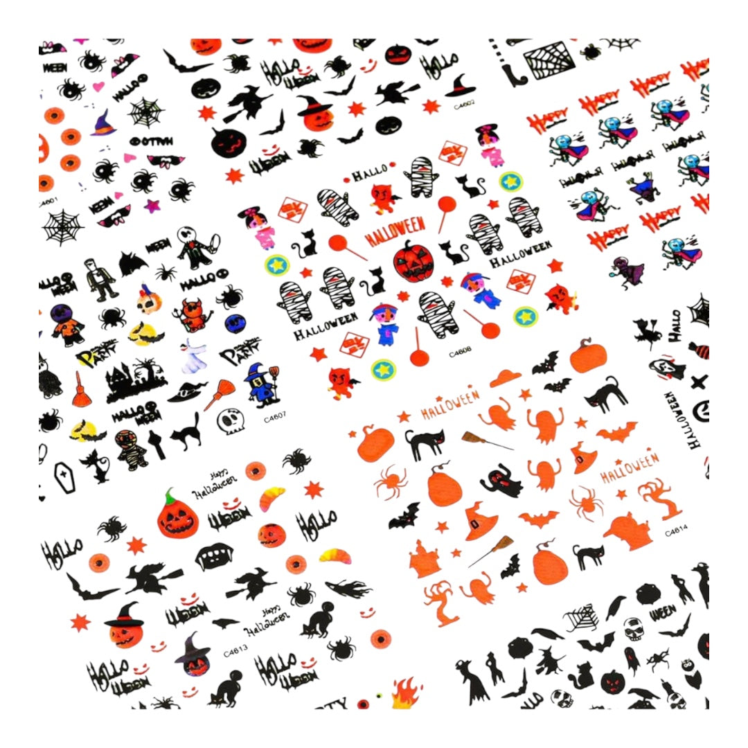 Halloween Nail Art Stickers Decals Scary Ghost Face 3D