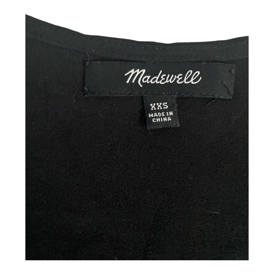 Madewell Silk Wrap Blouse in Black (XX-Small)
