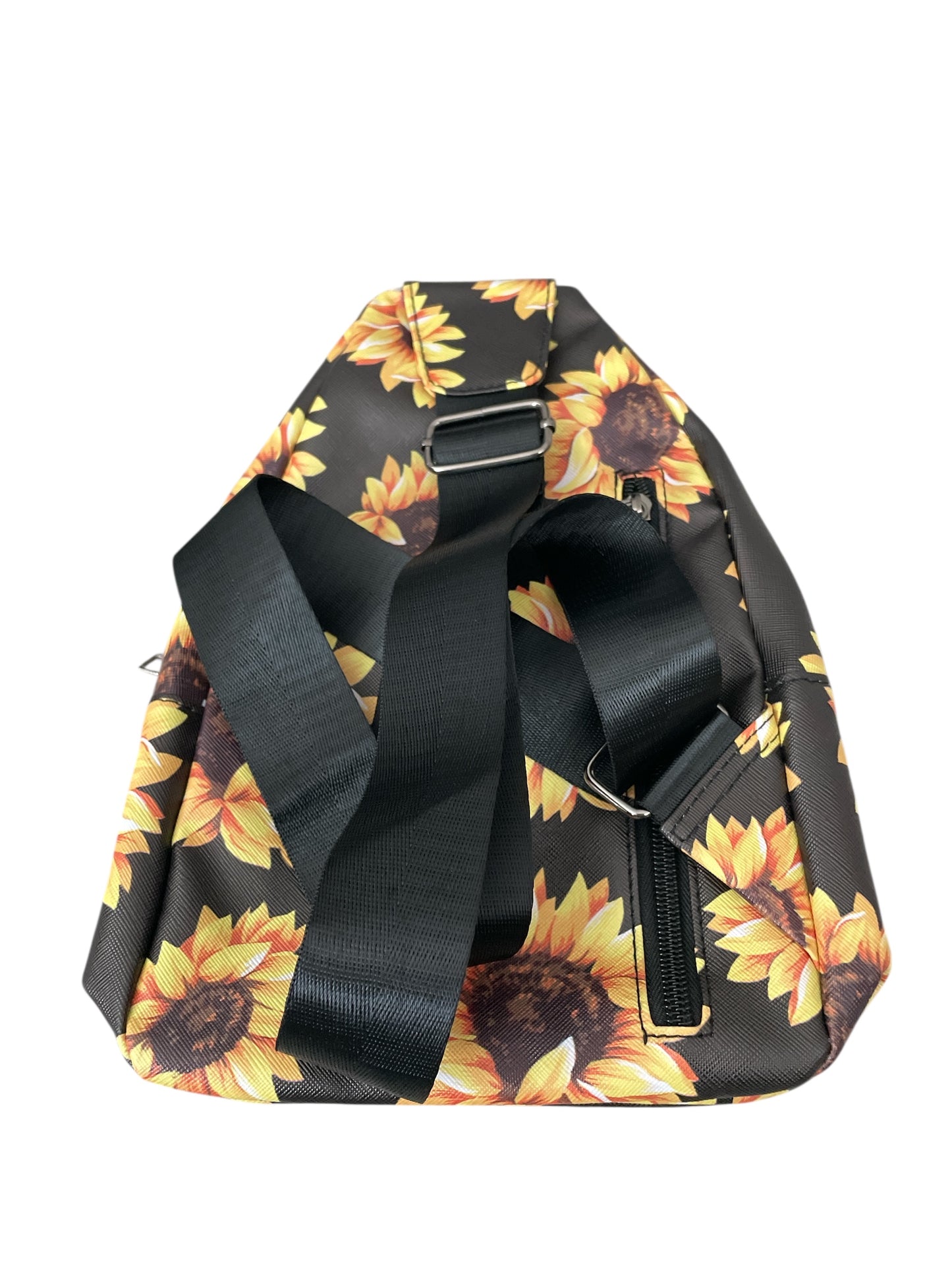 Sunflower Print Sling Backpack