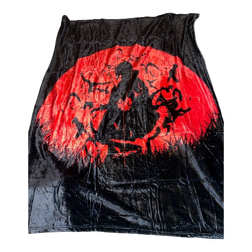 Anime Itachi Uchiha Blood Moon Tapestry Blanket