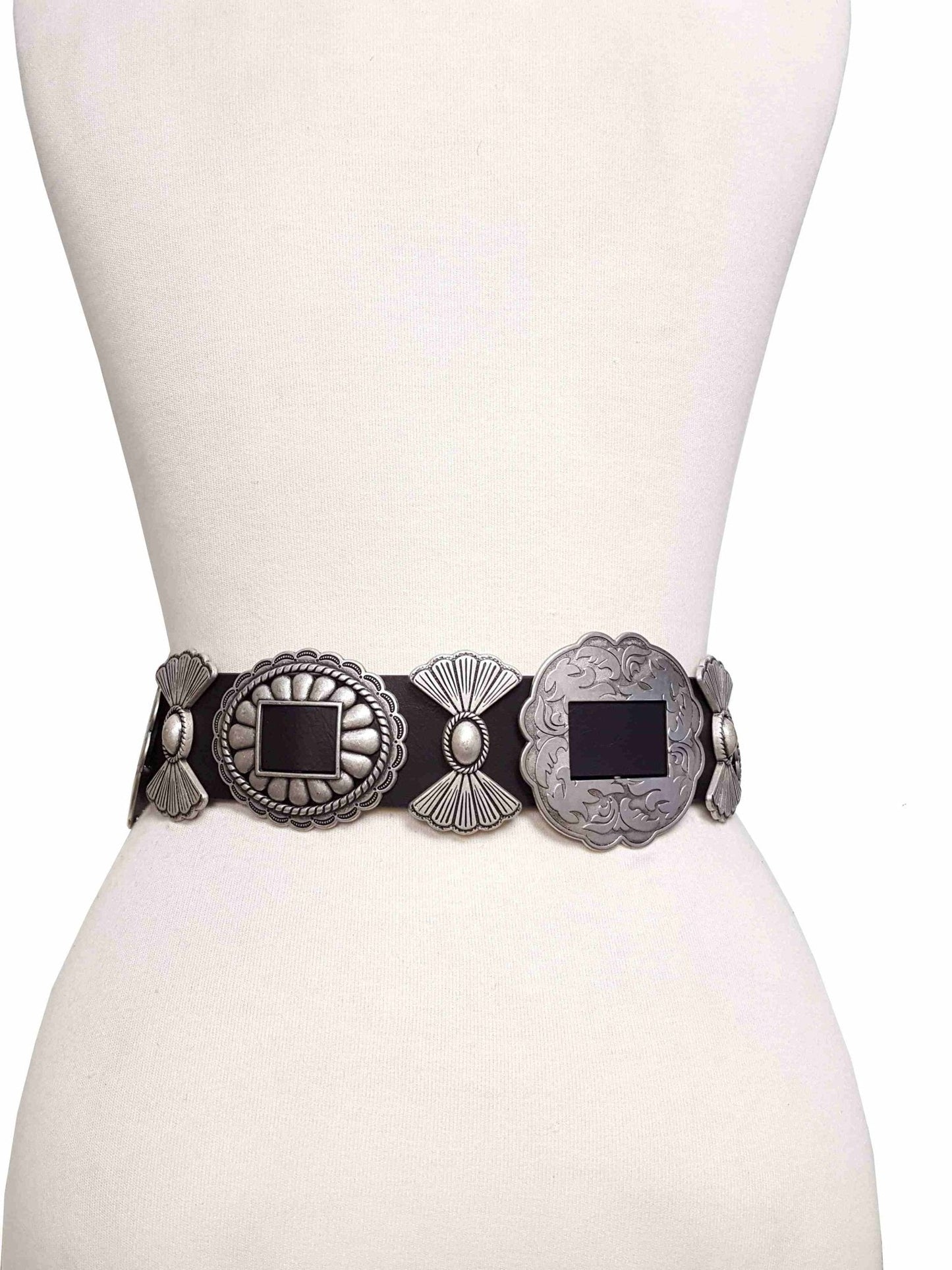 Fully Packed Concho Wide Western Belt — 2-Inch Width with 9 Conchos
